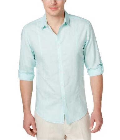 I-n-c Mens Cason Linen Button Up Shirt - L