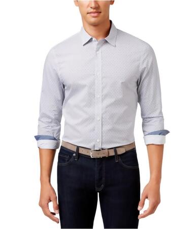 Michael Kors Mens Roman Birdseye Button Up Shirt - M