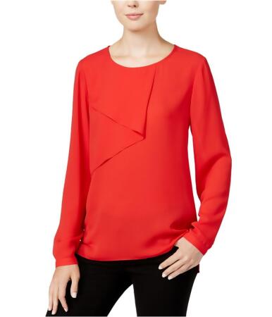 Bar Iii Womens Overlay Pullover Blouse - L