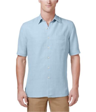 Tasso Elba Mens Silk-Blend Button Up Shirt - S