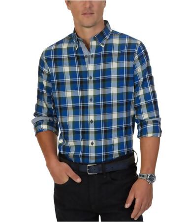 Nautica Mens Banda Plaid Button Up Shirt - L