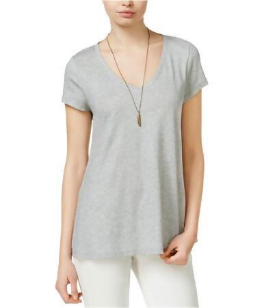 Maison Jules Womens Metallic V-Neck Basic T-Shirt - L