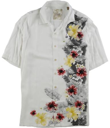 Tasso Elba Mens Hawaiian Button Up Shirt - L