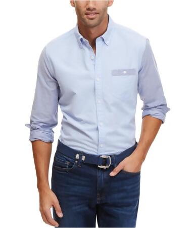 Nautica Mens Colorblocked Oxford Button Up Shirt - XL
