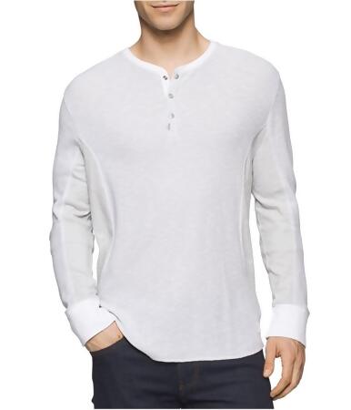 Calvin Klein Mens Waffle Slub Henley Shirt - 2XL