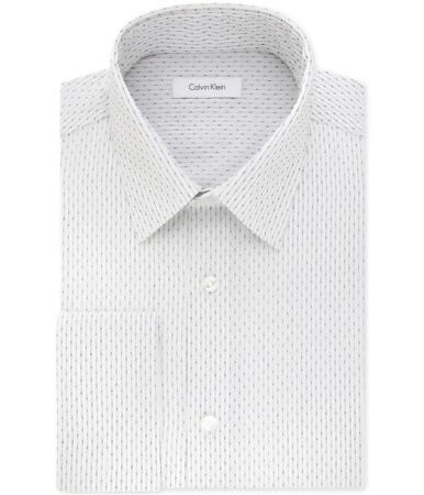 Calvin Klein Mens Classic Fit Broadcloth Button Up Dress Shirt - 16