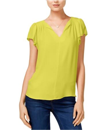 Maison Jules Womens Flutter-Sleeve Pullover Blouse - XS