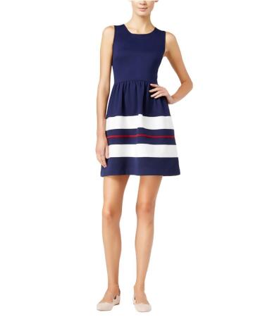 Maison Jules Womens Striped Fit A-Line Dress - L