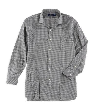 Ralph Lauren Mens Mirco Check Button Up Dress Shirt - 16 1/2