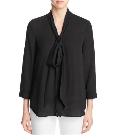 Finity Womens Tie Neck Button Up Shirt - 10