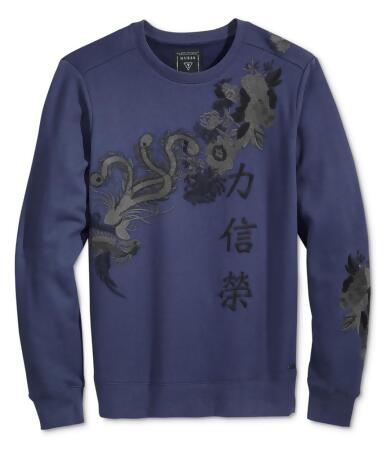 Guess Mens Leroy Embroidered Pullover Sweater - L