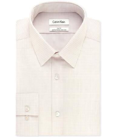 Calvin Klein Mens Steel Slim-Fit Button Up Dress Shirt - 14