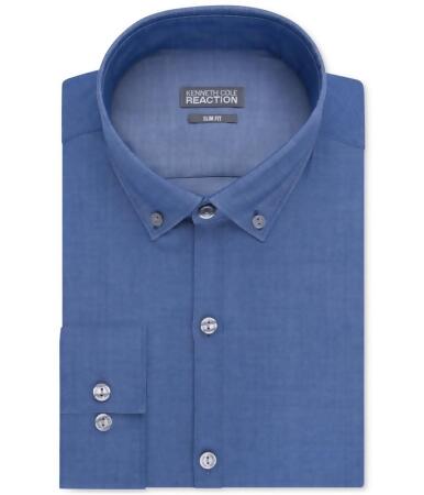 Kenneth Cole Mens Chambray Button Up Dress Shirt - 17