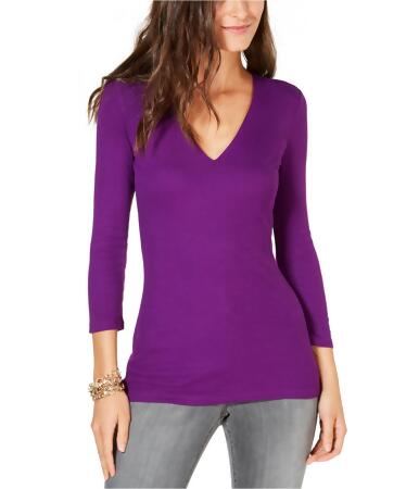 I-n-c Womens V-Neck Basic T-Shirt - L