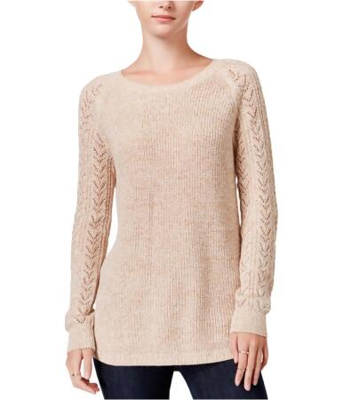 Maison Jules Womens Solid Cable Knit Pullover Sweater - L