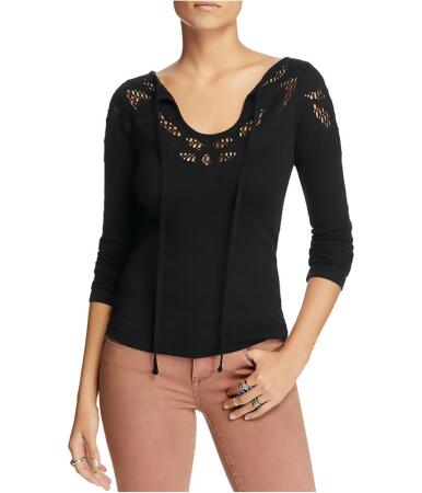 Free People Womens Crochet Pullover Blouse - L