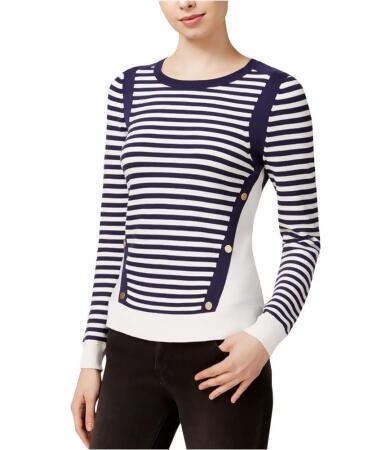 Maison Jules Womens Strip Colorblock Pullover Sweater - M