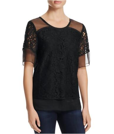 Finity Womens Sheer Lace Pullover Blouse - 10