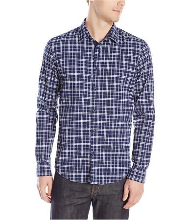 Calvin Klein Mens Textured Checked Button Up Shirt - L