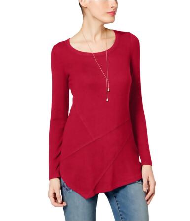 I-n-c Womens Asymmetrical Ribbed Pullover Blouse - L