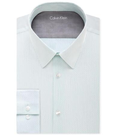 Calvin Klein Mens Extra Slim-Fit Striped Button Up Dress Shirt - 17 1/2