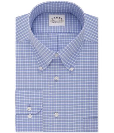 Eagle Mens Classic Fit Non-Iron Check Button Up Dress Shirt - 14 1/2