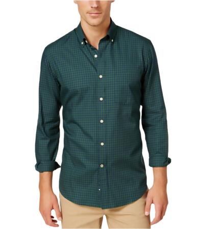 Club Room Mens Gingham Long Sleeve Button Up Shirt - S