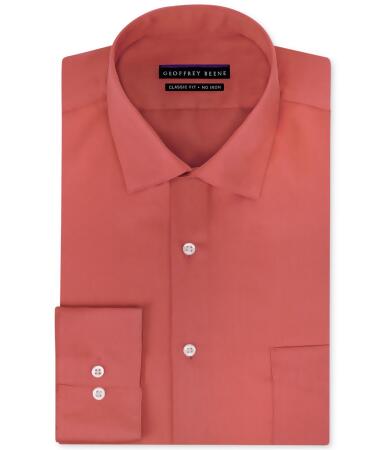 Geoffrey Beene Mens Non-Iron Sateen Button Up Dress Shirt - 20
