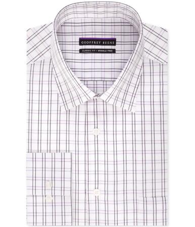 Geoffrey Beene Mens Regular Fit Checked Button Up Dress Shirt - 14 1/2