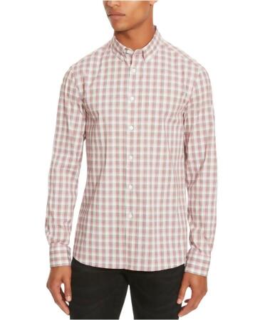 Kenneth Cole Mens Slim Fit Plaid Button Up Shirt - S