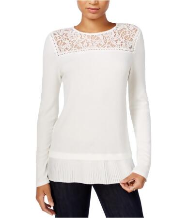 Maison Jules Womens Lace Trim Knit Blouse - XL