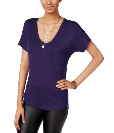 Belle Du Jour Womens Solid V-Neck Basic T-Shirt - XS