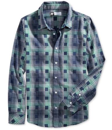 Lrg Mens Boxed-In Plaid Button Up Shirt - L