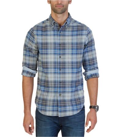 Nautica Mens Long Sleeve Button Up Shirt - L