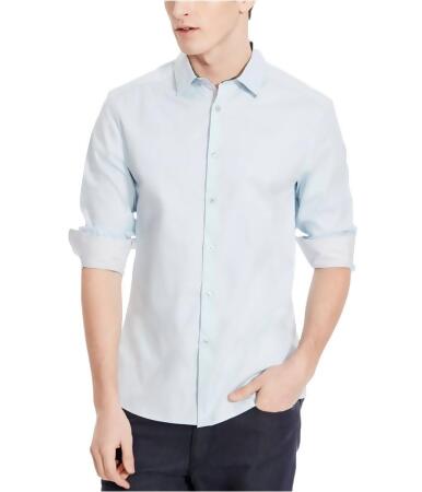 Kenneth Cole Mens Solid Button Up Shirt - M