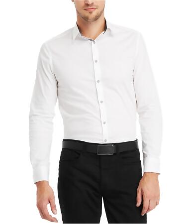 Kenneth Cole Mens Solid Button Up Shirt - L