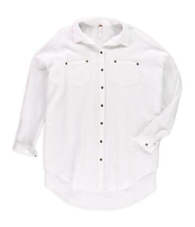 Free People Womens 'Love Her Madly' Puckered Button Up Shirt - XS