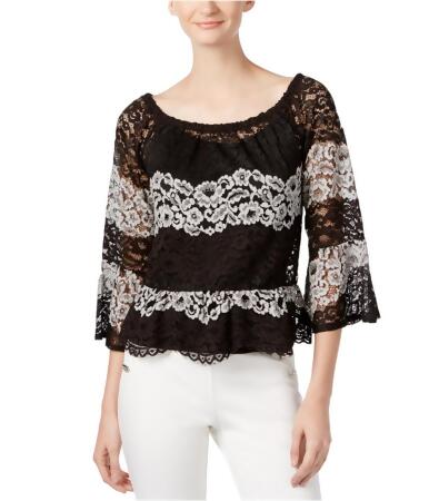 I-n-c Womens Lace Peasant Blouse - S