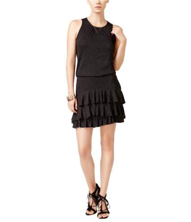 Chelsea Sky Womens Tiered Ruffled A-Line Dress - M