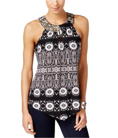 I-n-c Womens Filigree Printed Halter - L