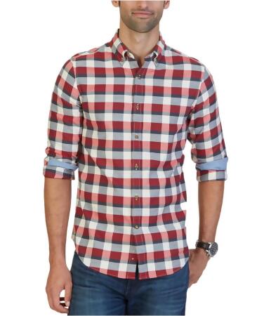 Nautica Mens Long Sleeve Button Up Shirt - M