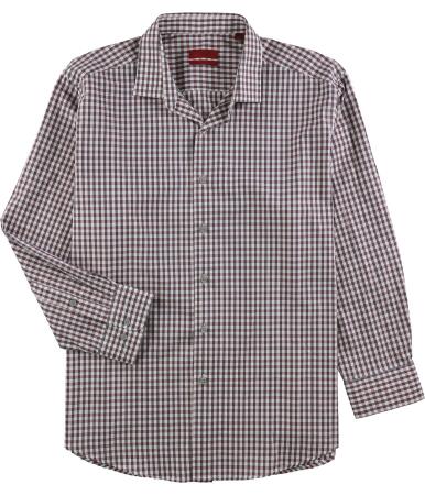 Alfani Mens Checkered Button Up Dress Shirt - 17