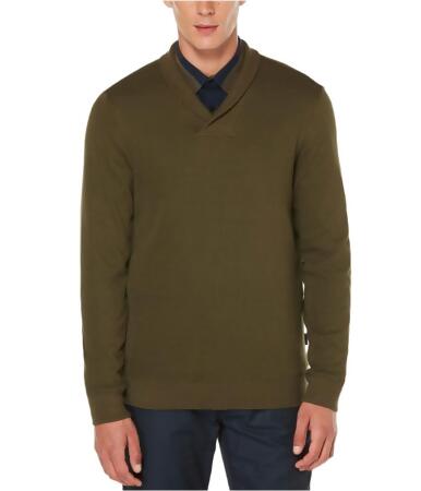 Perry Ellis Mens Textured Crossover Knit Sweater - M