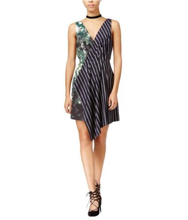 Rachel Roy Womens Fit Flare Floral Stripe Asymmetrical - 0