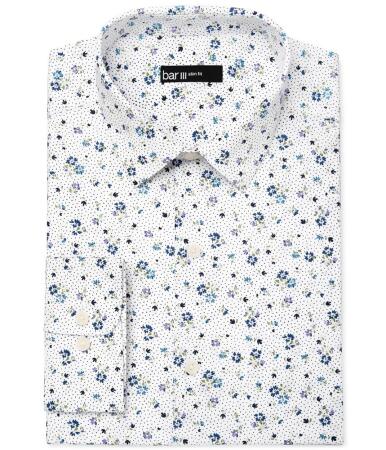 Bar Iii Mens Floral Print Button Up Dress Shirt - 15-15 1/2