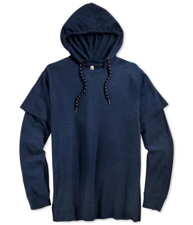 Univibe Mens Layered Sleeve Hoodie Sweatshirt - M