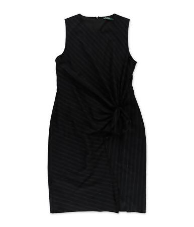 Ralph Lauren Womens Pinstripe Wrap Dress - 12