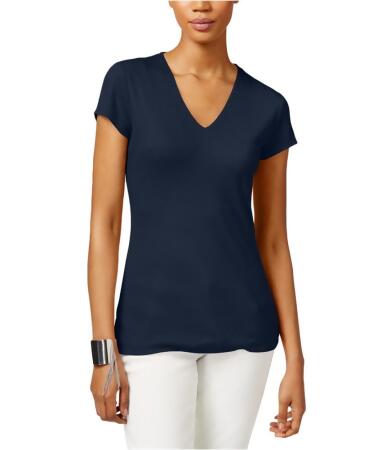 I-n-c Womens Ribbed Basic T-Shirt - L