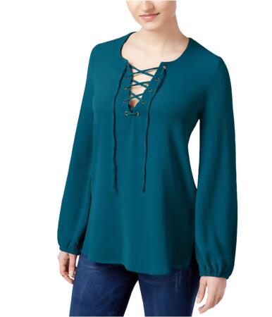 Belle Du Jour Womens Lace-Up Knit Blouse - S