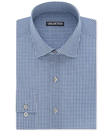 Kenneth Cole Mens Slim Fit Checked Button Up Dress Shirt - 17-17 1/2